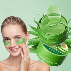 Aloe Vera Eye Masks, Under Eye Patches for Dark Circles and Puffiness, Collagen Under Eyes Gel Mask for Puffy Eyes Treatment, Reduces Wrinkles, Improve and Firm eye Skin, Eye Skincare for Women and Men