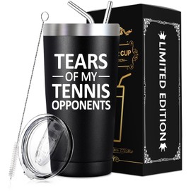 SpenMeta Tennis Gifts - Tears of My Tennis Opponents - Tennis Gifts for Men, Women, Tennis Player - 20 Oz Tennis Lovers Tumbler, Black