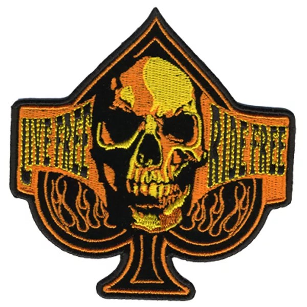 Unbranded RIDE FREE SKULL SPADE EMBRODIERED PATCH P3580 new BIKER