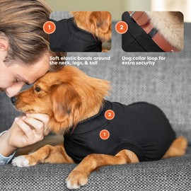 Suitical Recovery Suit Dog, XX-Large, Black