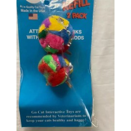 GO CAT FEATHER & ROD TOY INTERACTIVE TEASER CATNIP TOYS REFILLS ASSORTED COLORS - Da ball Refill