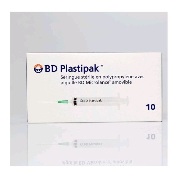 Oxypharm BD PLASTIPAK 10 SERINGUES STÉRILES 45/100 G26 3/8 1ml