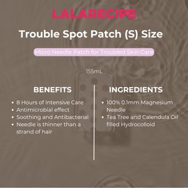 LALARECIPE LALARECIPE Trouble Spot Patch Small C 99% Magnesium Microcarrier Acne Patches with Tea Tree & Calendula C Korean Skincare for Blemish Care & Calming Protection (10 Patches)