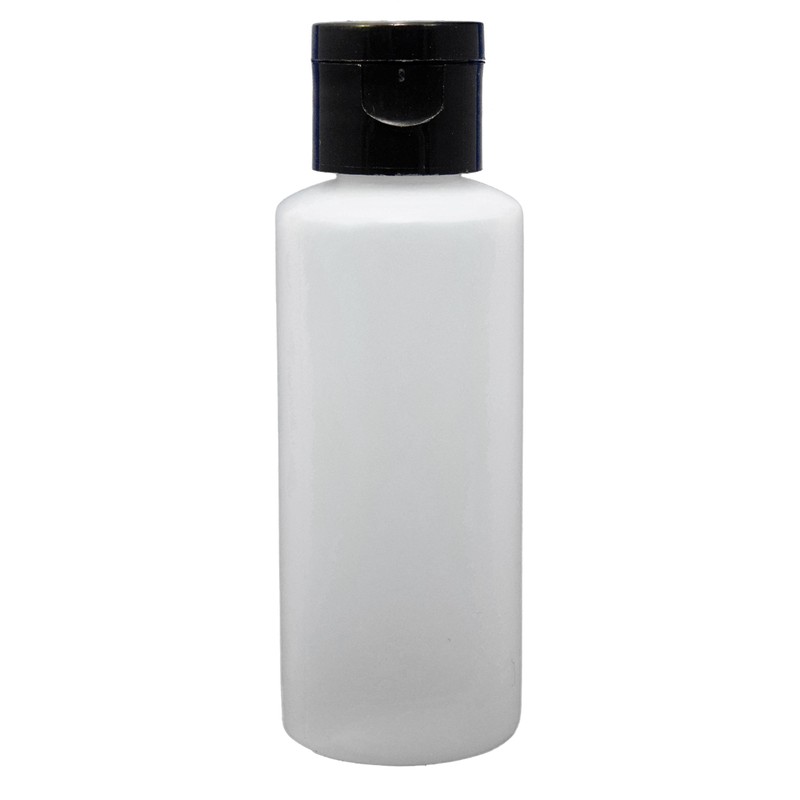 12-2-ounce Travel Bottles with Flip Caps (Black Cap)