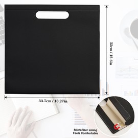 Umbrotiger Premium PU Leather Expandable File Organizer - Spacious Textured Document Holder with Roll-Up Design, Portable Executive Carrier for Office & Travel (Black)
