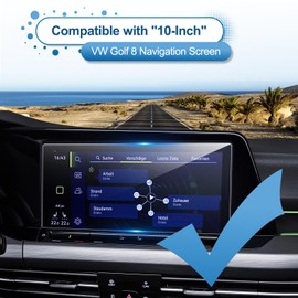 Coleya Navigation Displayschutzfolie Kompatibel mit VW Golf 8 MK8 GTI GTD GTE 2020 2021 2022 2023 2024, VW Golf 8 Gehärtetes Glas Schutzfolie, 9H Anti-Kratzer GPS Displayschutzfolie (10 Zoll)