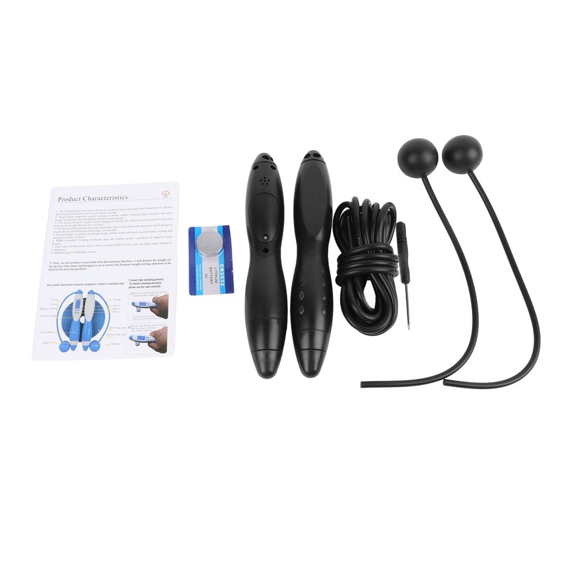 Black Smart Electronic Jump Rope with Counting Function Adult Fitness