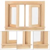 Ejoyous 1:12 Dollhouse Furniture, Miniature Wooden Window Double Window Simulation