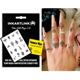 INKARTLINK 2 Week Tattoo, Revolutionary Tattoo Technology, Henna Finger Tattoo, Exquisite Packaging, Unique Design, Realistic Tattoo, Waterproof, Cruelty Free, Non-Reflective(Finger Tattoo Series 6)