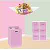 Simple Houseware Foldable Closet Laundry Hamper Basket, Pink