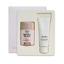 Su:m Sun-Away Water Fair Cooling Sun Stick Set + Clay Pack Cleanser / 숨 선-어웨이 워터 페어 쿨링 선 스틱 세트 + 클레이 팩 클렌저