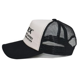 AVIREX 7300 Number Ring Embroidered Mesh Cap, off white black