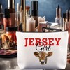Cow Lover Farmer Gift Jersey Girl Makeup Bag Travel Toiletry