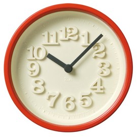 Remnos Lemnos Wall Clock Small Clock Red WR07-15 RE Liqui Diameter 4.8 Inches Analog
