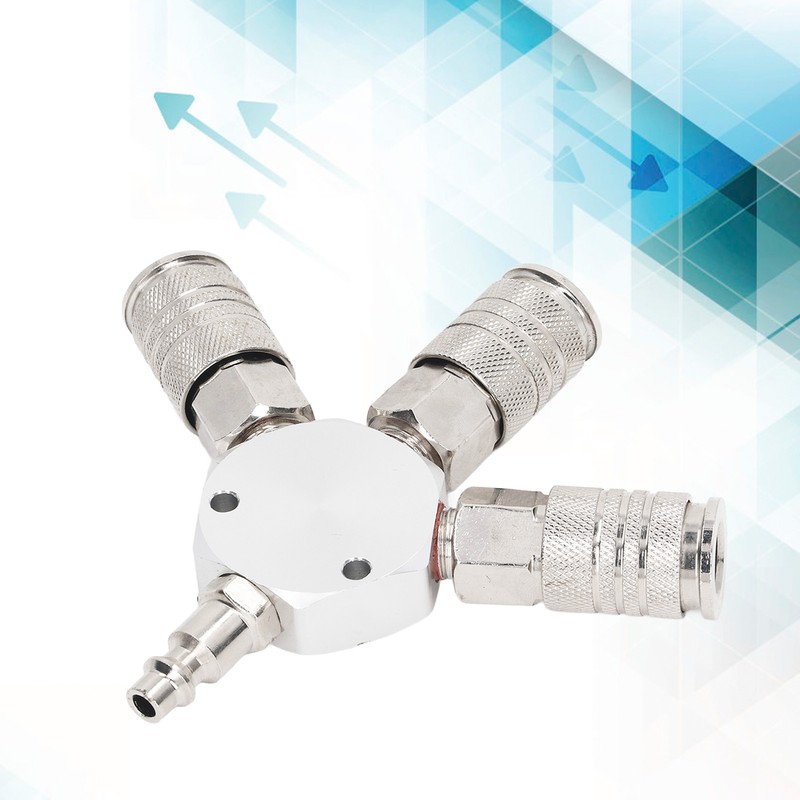 3 Way Air Splitter 1/4 Inch NPT Male Thread 3