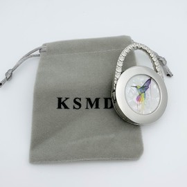 KSMD Purse Hooks for Table and Bars,Portable Purse Hanger Organizers Hooks Handbag Holder Pocketbook Holder Bag Storage for Desk Bag Hook,Foldable Folding Table Hook Hanger (Hummingbird)