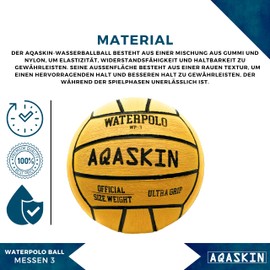 AQASKIN Water Polo Ball Yellow Rubber 1 Size 3 1