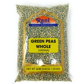 Rani Green Peas Whole, Dried (Marrowfat Peas, Vatana, Matar) 4lbs (64oz) ~ Used to make Mushy Peas | All Natural | Vegan | Gluten Friendly | Product of USA