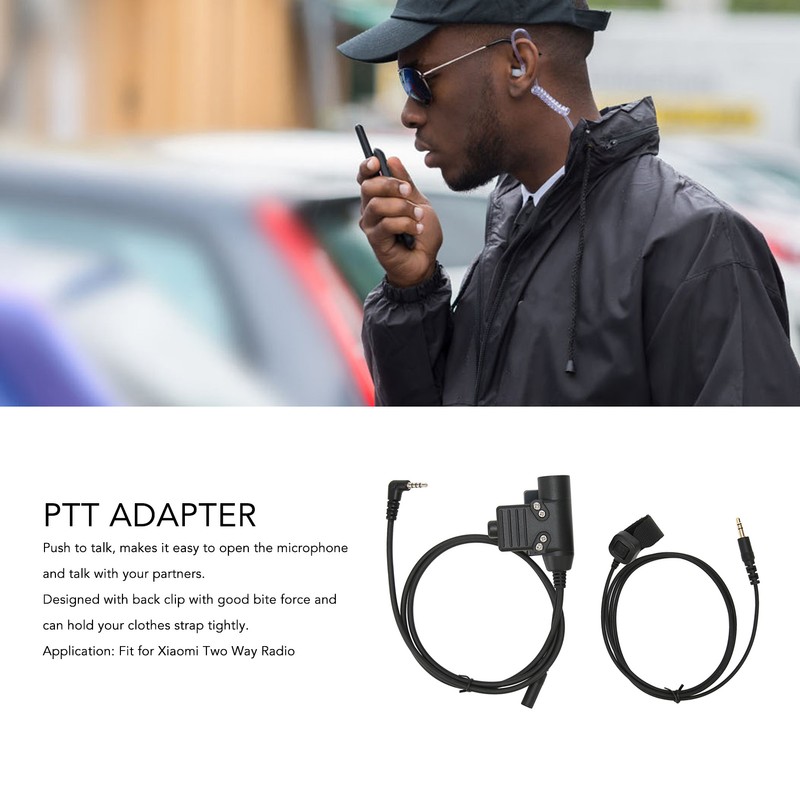 PTT Adapter with 90cm Cable Push to Talk Portable Headset