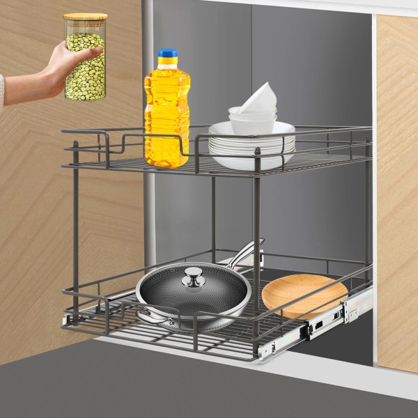Unbranded 2-Tier Kitchen Cabinet Pull Out Shelf and Drawer Organizer