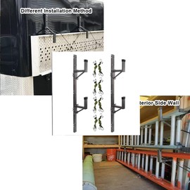 Adjustable Trailer Ladder Rack for Enclosed Trailers – Exterior Side Wall Mount, Holds 2 Ladders, Heavy Duty Design