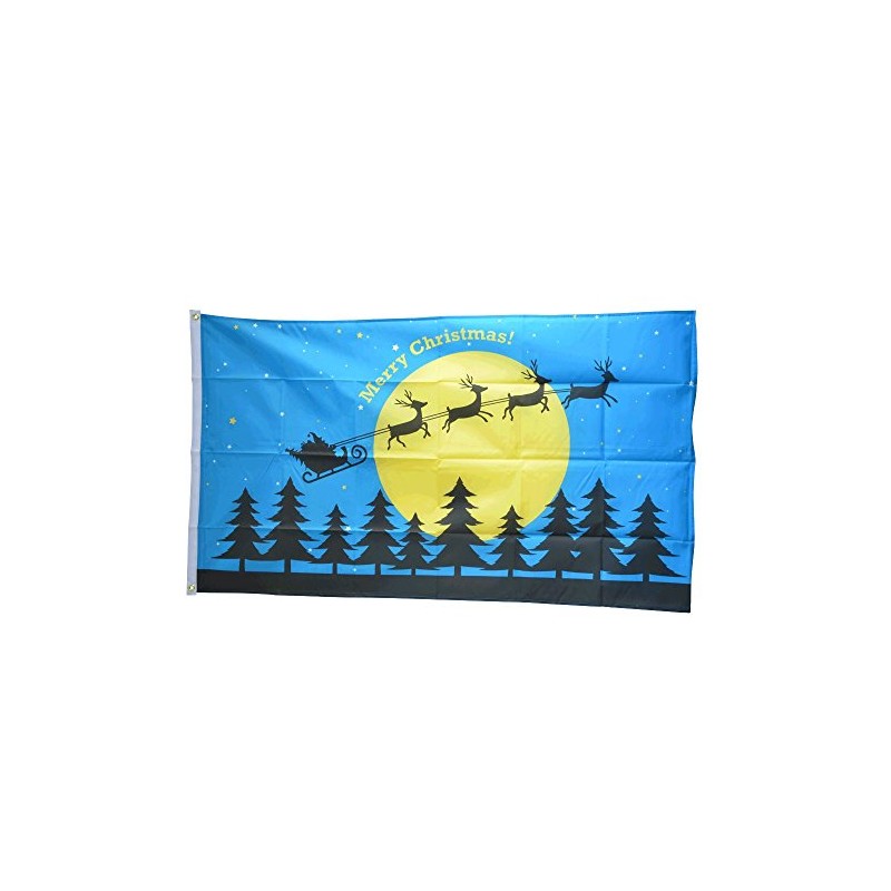 Fritze® Flag Merry Christmas Reindeer with Sledge and Moon Flag