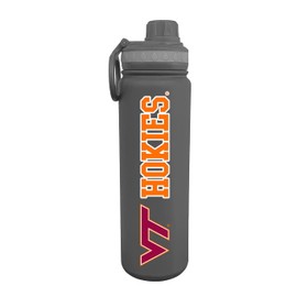 The Fanatic Group Virginia Tech Hokies Dual Walled Stainless Steel Sports Bottle, Design 1 - Gray