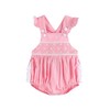 Lil cactus Pink and White Flower Smocked Ruffle Romper, 18-24