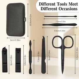 Easter Basket Stuffers for Teens Manicure Kit for Men Women Nail Clippers Pedicure Tools Kit Travel Nail File Toe Set Finger Grooming Kits Gifts Ideas Stocking Stuffers Kids Boys Girls Friends(Black)