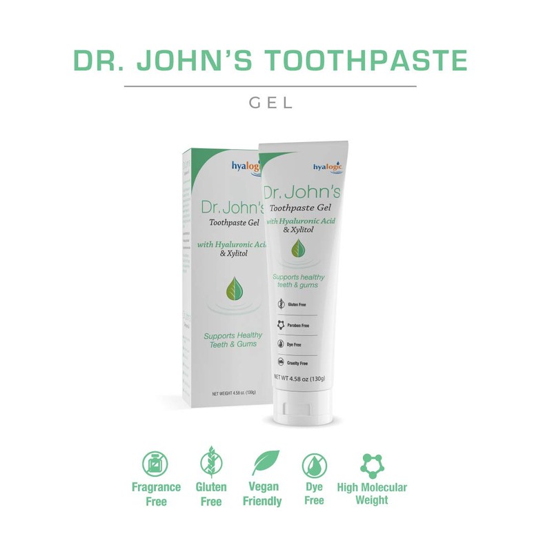Hyalogic Fluoride Free Toothpaste: Dr. John’s Natural Toothpaste w/ Hyaluronic