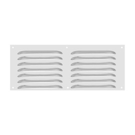 PATIKIL 12 x 8 Inch Aluminum Vent Cover, Screen Air Grille Ventilation Cover HVAC Louvered Grill for Home Kitchen Fireplace Bathroom Wall Ceiling, Silver Tone