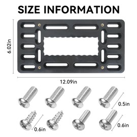 Tioollev License Plate Bracket Holder, Front License Plate Bracket, No Drill Front Plate Mount, Licenses Plates Brackets Bumper, Car Frame Mount Adapter with Stainless Steel Screw Cap (Black)