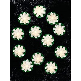 12 Pcs Lotus Floating Pool Lights LED Flower Pond Light Battery Operated Water Lily Lotus Pond Decor Lighted Pond Accessories Floating Flowers for Pool Fountain Swimming Pool (3.94 Inch, White)