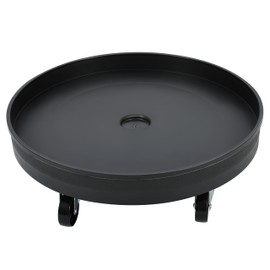 KUAFU 500 lbs Drum Dolly for 55 Gallon Round Container, Heavy Duty Plastic Drum Cart, Durable Plastic Barrel Cart with 5 Swivel Casters Wheels for Moving Item Transport Black