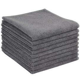 VIVOTE Microfiber Cleaning Cloth Kitchen Rags All-Purpose Washcloths No Lint 9 Pack 12 inch X 12 inch Gray