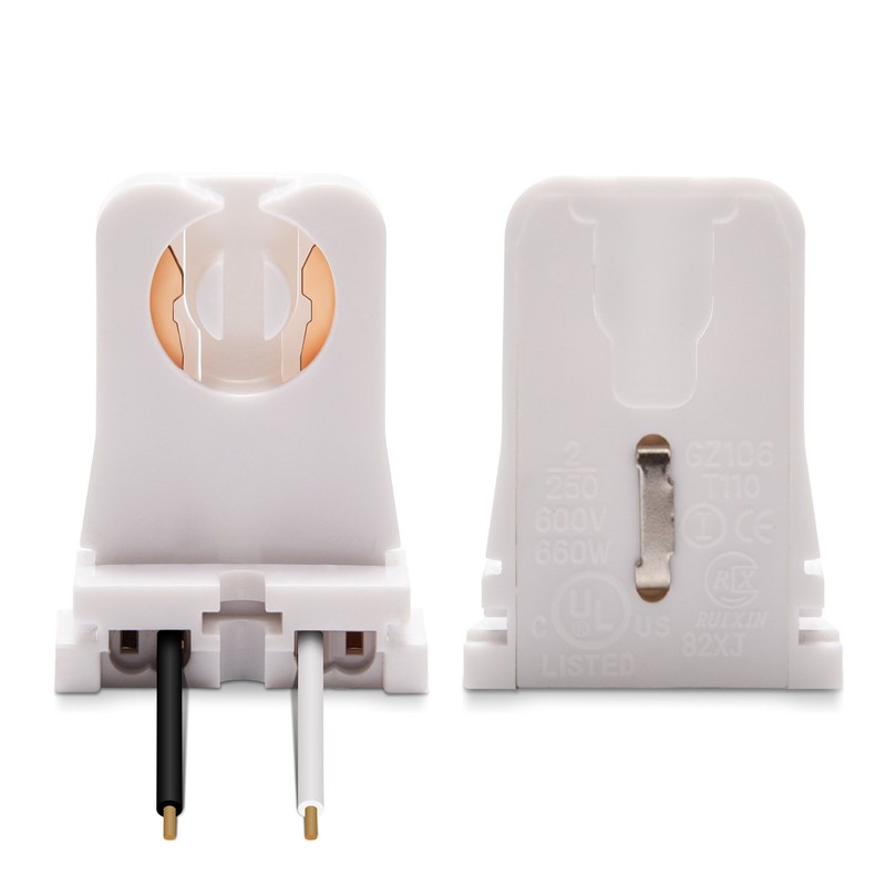 12-Pack JACKYLED Non-Shunted Turn-Type T8 Lamp Holder UL Socket Tombstone