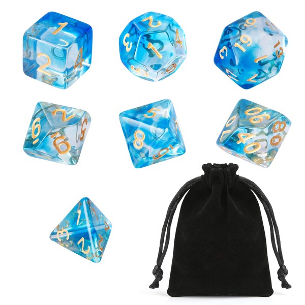 GWHOLE Polyhedral Dice Acrylic Dice 7 Size Cthulhu Mythology TRPG