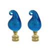 Aspen Creative 24016 Blue Glass Lamp Finial in Solid Brass