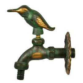 VARIOSAN Nostalgia Bird 11220 Outlet Valve 1/2 Inch Patinated Brass Long Distance from Wall Solid Wall Rosette