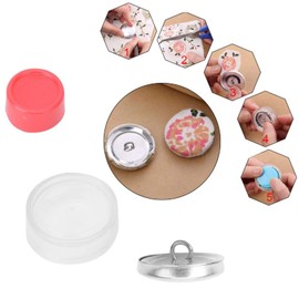 Yosoo Health Gear Flat Back Cover Buttons, Round Button Set, 10 Sets DIY Fabric Covered Button Set, Self Cover Buttons, Size 20 25 30 40 mm Optional