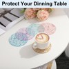 sourcing map 2pcs Foil Acrylic Cup Coasters, Round Acrylic Drink