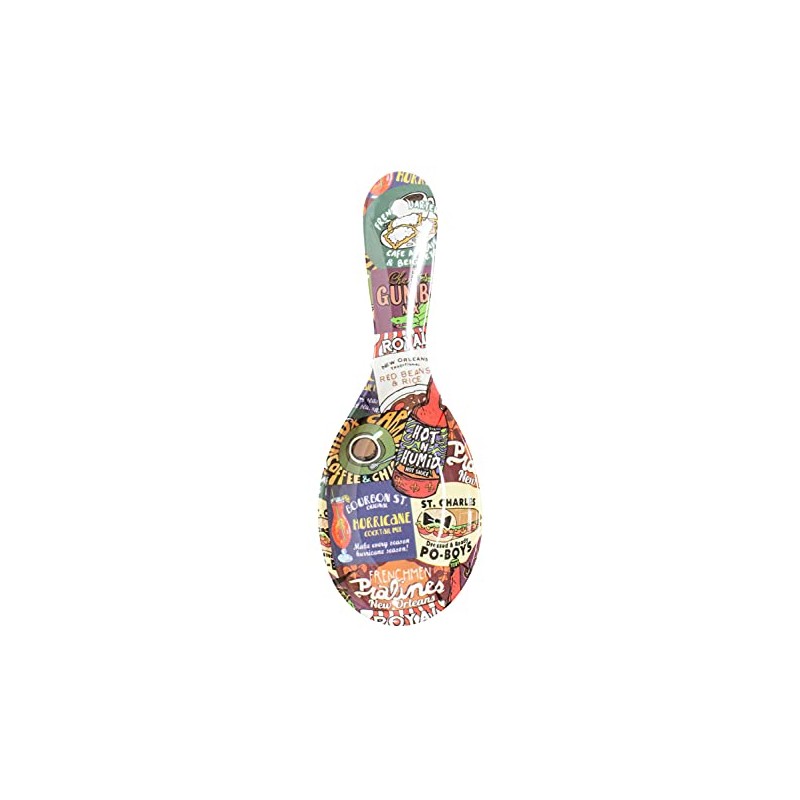 New Orleans Iconic Food Logos Design Souvenir Spoon Rest (Plastic)