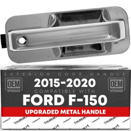 T1A Exterior Front Passenger Door Handle, Upgraded Metal - Compatible with 2015-2020 Ford F-150 - All Chrome w/Keyhole - OEM FL3Z-1522404-BA-ACHMT, 97932