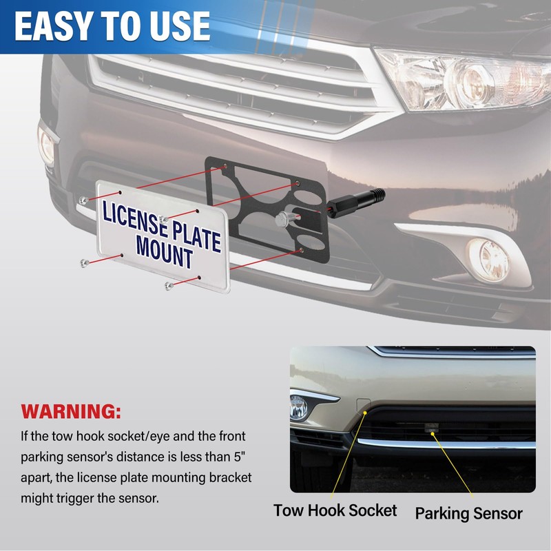 Heavy Duty Front License Plate Frame Compatible with Toyota RAV4