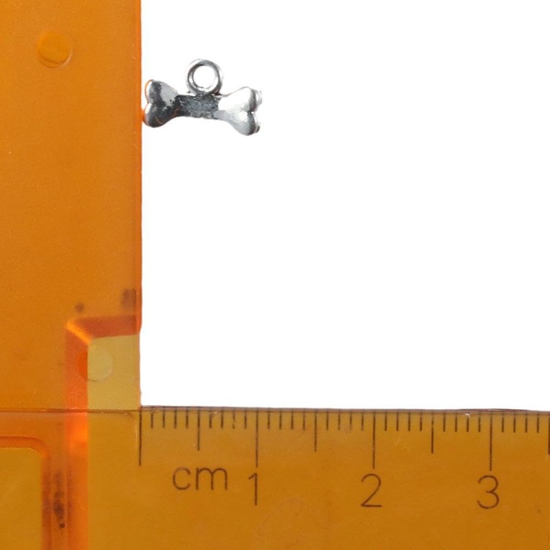 [Qicarkey] 120 Pcs Dog Bone Charms Silver Alloy Pet Dog