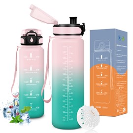 Vikaster Flasche, Trinkflasche 1.5l, Große trinkflasche, Trinkflasche Kohlensäure Geeignet, Trinkflasche auslaufsicher, Sportflasche für Fitness, Outdoor