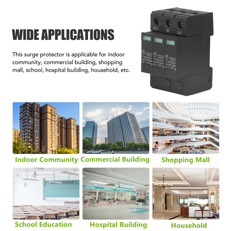 DC Surge Protector 40KV 3P Quick Response Flame Retardant Modular