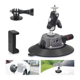 ZQZiQi 6 Inch Camera Suction Cup Mount with Ball Head Magic Arm and 1/4 Inch Screw, Suction Cup Holder, Camera Car Mount, Suction Cup Mount for Camera/Action Camera/Phone