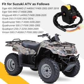 M MATI Left Handlebar Start Stop Headlight Switch for Suzuki Eiger 400 Kingquad 400 Vinson 500 Ozark 250 Quadsport 250 Quadmaster 500 Quadrunner 500 LT-A LT-F LT-Z 37400-27H00 37400-09F02
