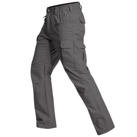 CARWORNIC Men's Stretch Work Pants Water-Resistant Flex Ripstop Tactical Cargo Pants Lightweight Cotton Carpenter Construction Utility Pants Regular Fit Outdoor Hiking Trousers with Tool Pockets